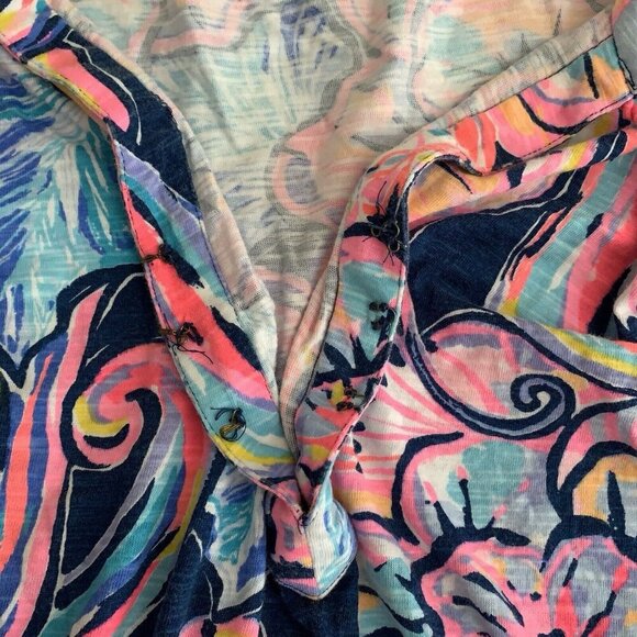 Lilly Pulitzer Del Lago Printed Flounce Sleeve Romper Size XS - Picture 12 of 12